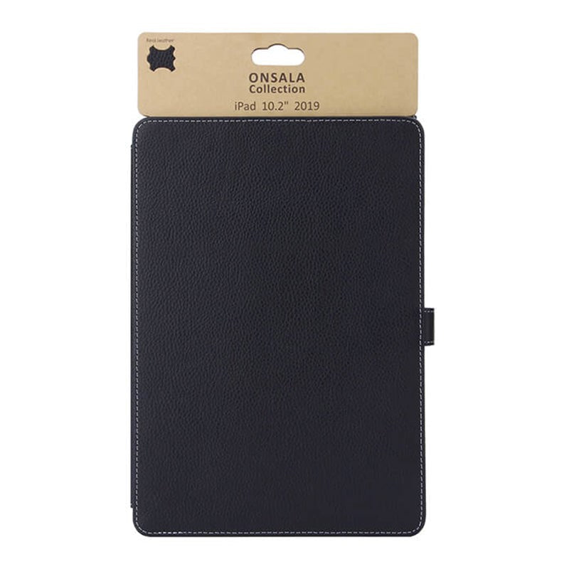 iPad 10.2" (2021 / 2020 / 2019) - Gear Onsala Collection Genuine Leather Case - Black