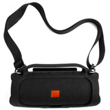 Speaker Case in Silicone for JBL Charge 3 with Shoulder Strap & Handle - Black