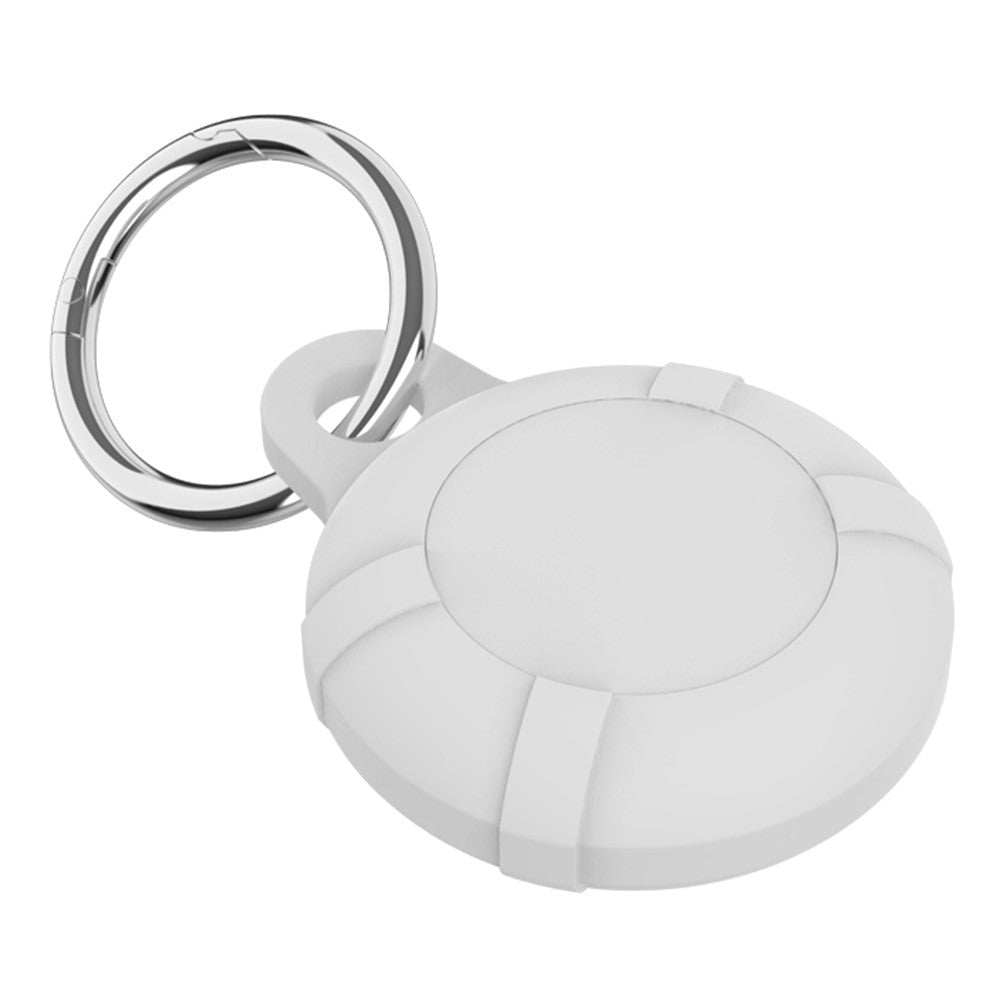 AirTag Silicone Case with Key Ring - White