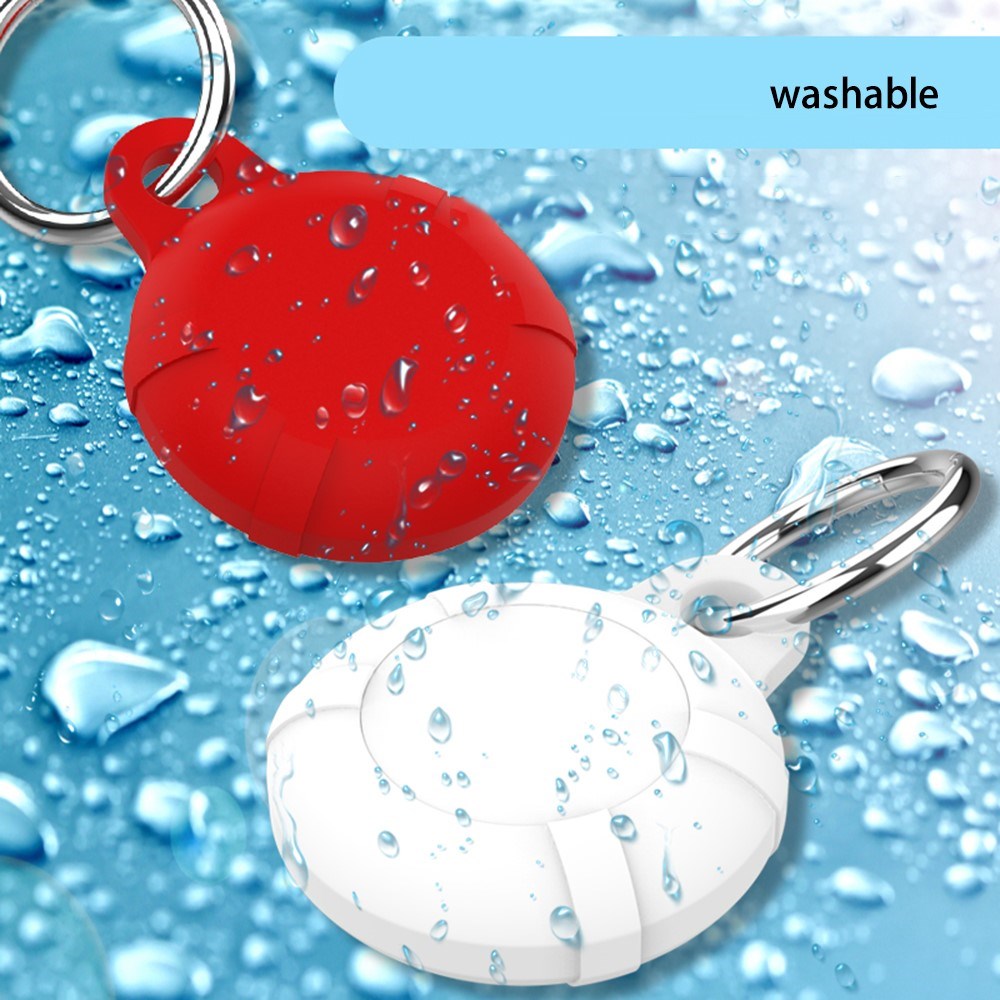 AirTag Silicone Case with Key Ring - White