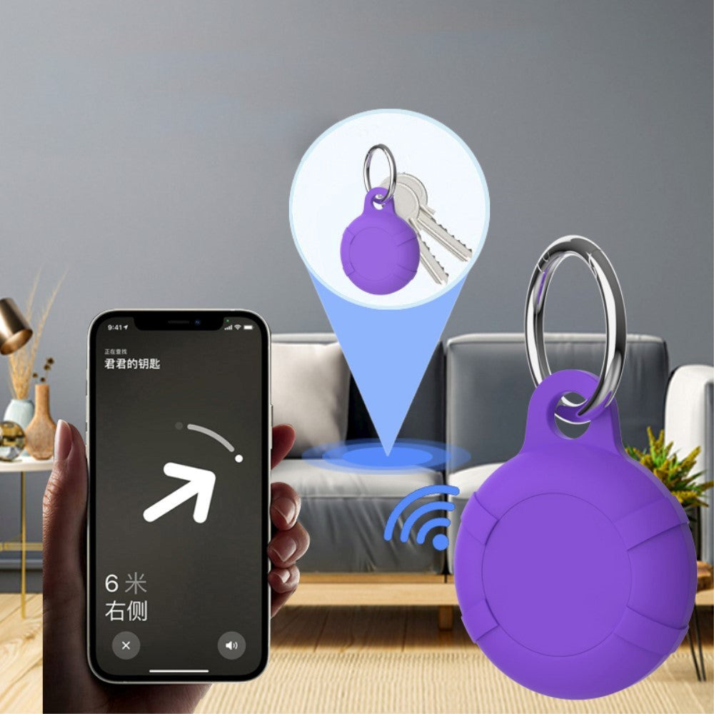 AirTag Silicone Case with Key Ring - Light Purple