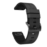 Universal Garmin 22mm QuickFit Leather Strap - Black