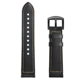 Smartwatch Leather Coated Silicone Strap (20mm) - Black