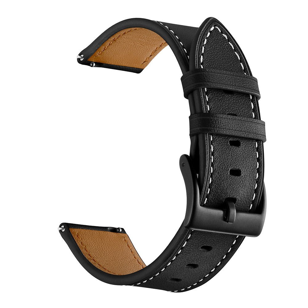 Universal Smartwatch Leather Strap (20mm) - Black