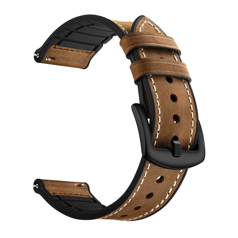 Smartwatch Universal (22mm) Leather Strap - Dark Brown / Black