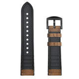 Smartwatch Universal (22mm) Leather Strap - Dark Brown / Black