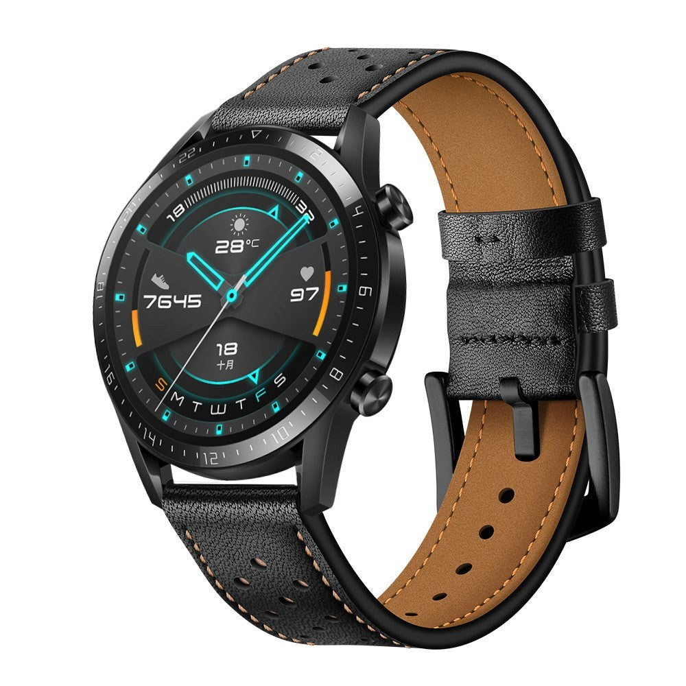 Smartwatch Universal Leather Strap (22mm) - Black / Brown