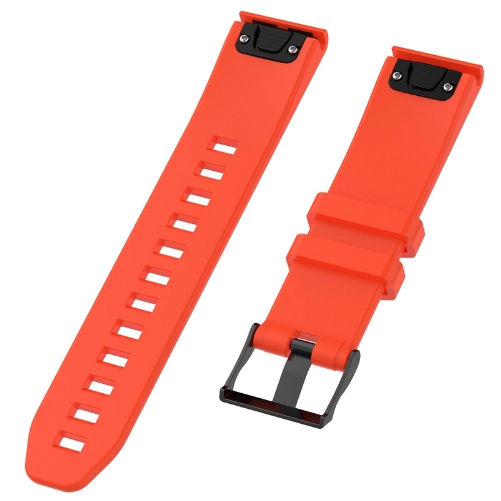 Universal Garmin Grooved Silicone 22mm QuickFit Strap - Orange