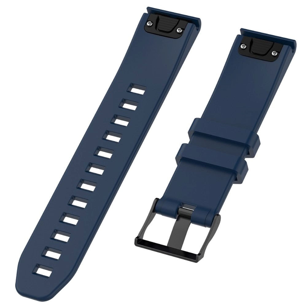 Universal Garmin Grooved Silicone 22mm QuickFit Strap - Dark Blue