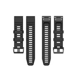 Universal Garmin 22mm QuickFit Grooved Silicone Strap - Black