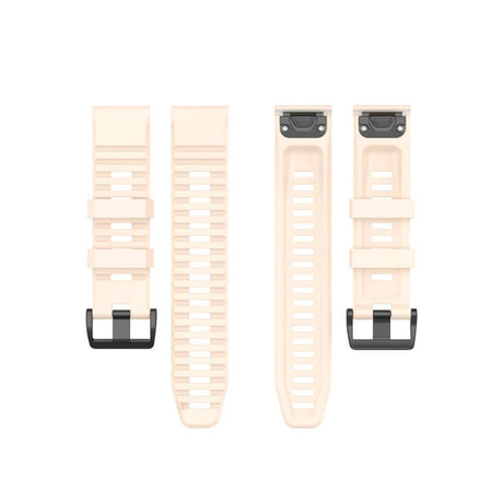 Universal Garmin 22mm QuickFit Grooved Silicone Strap - Beige