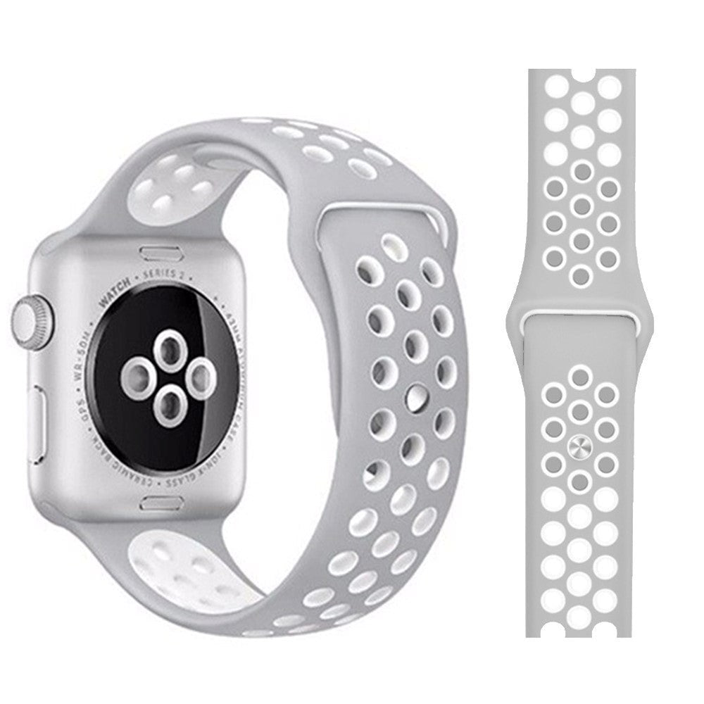 Apple Watch 38-40mm Two-Color Silicone Strap - Grey/White