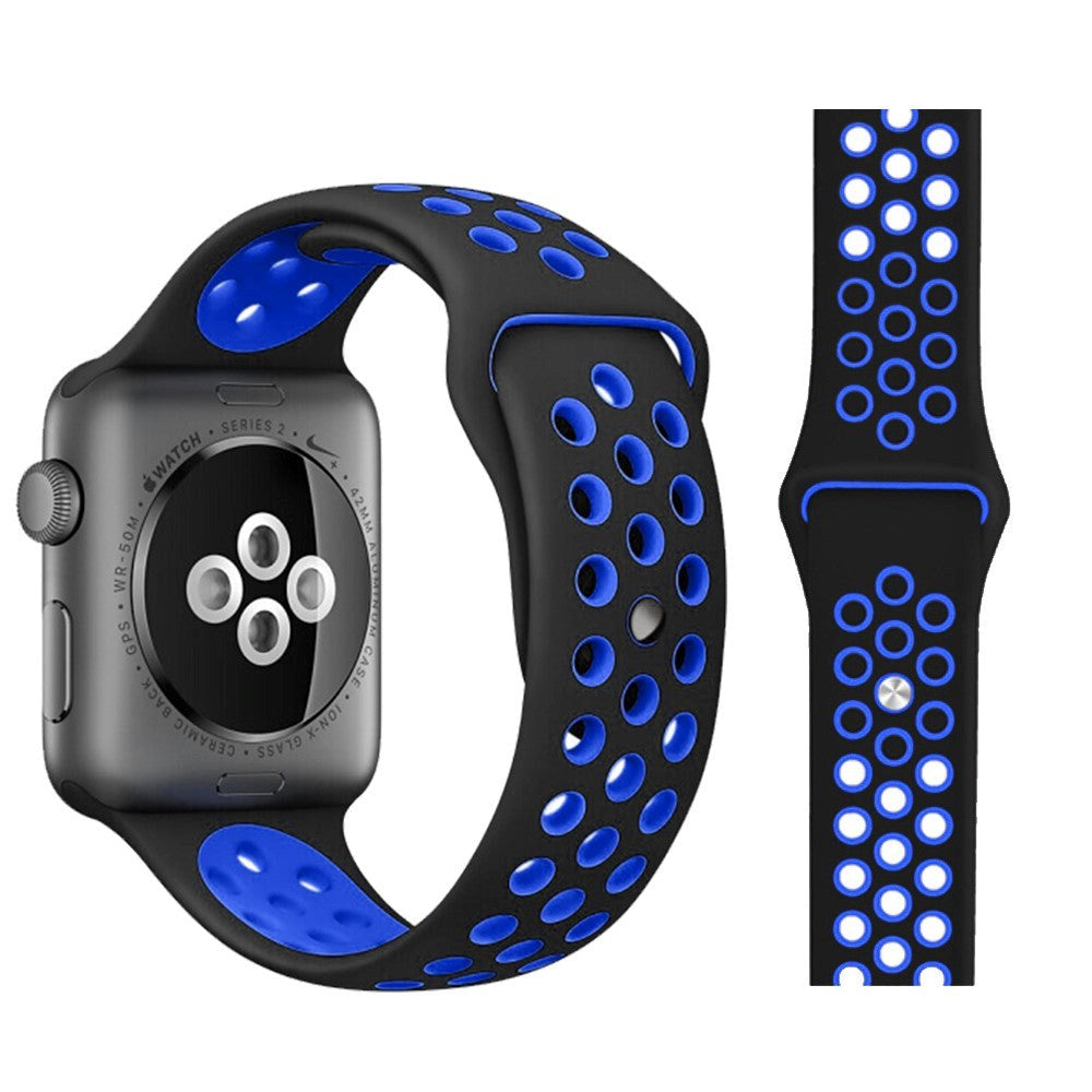 Apple Watch 38-40mm Two-Color Silicone Strap - Black / Blue