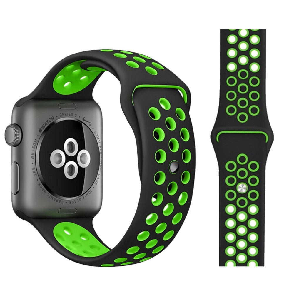 Apple Watch 38-40mm Two-Color Silicone Strap - Black/Green