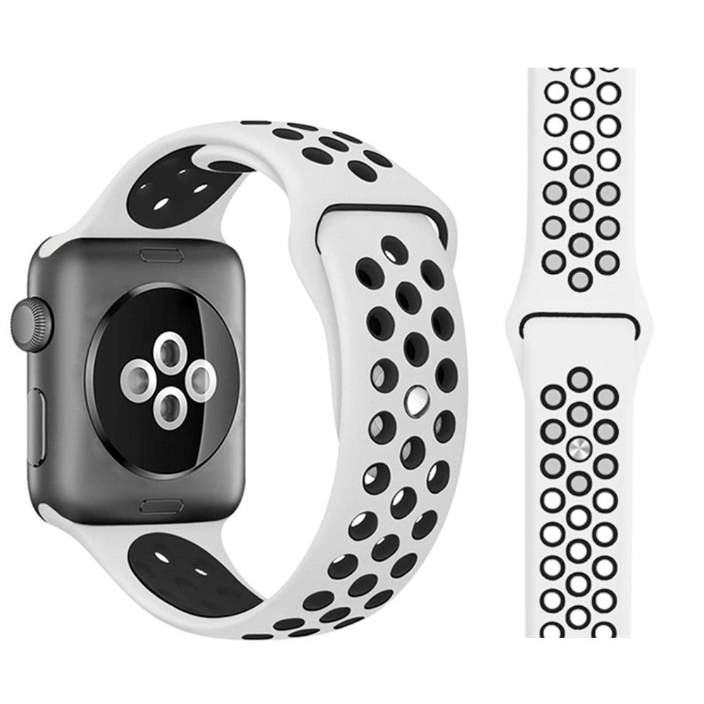 Apple Watch 38-40mm Two-Color Silicone Strap - White / Black