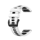 Universal Garmin Strap (26mm QuickFit) Classic Silicone Strap incl. Screwdrivers - White / Black