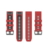 Universal Garmin Strap (26mm) Classic Silicone Strap incl. Screwdrivers - Red / Black