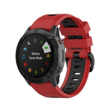 Universal Garmin Strap (26mm) Classic Silicone Strap incl. Screwdrivers - Red / Black