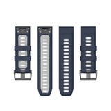 Universal Garmin Strap (26mm QuickFit) Classic Silicone Strap incl. Screwdrivers - Blue / Grey