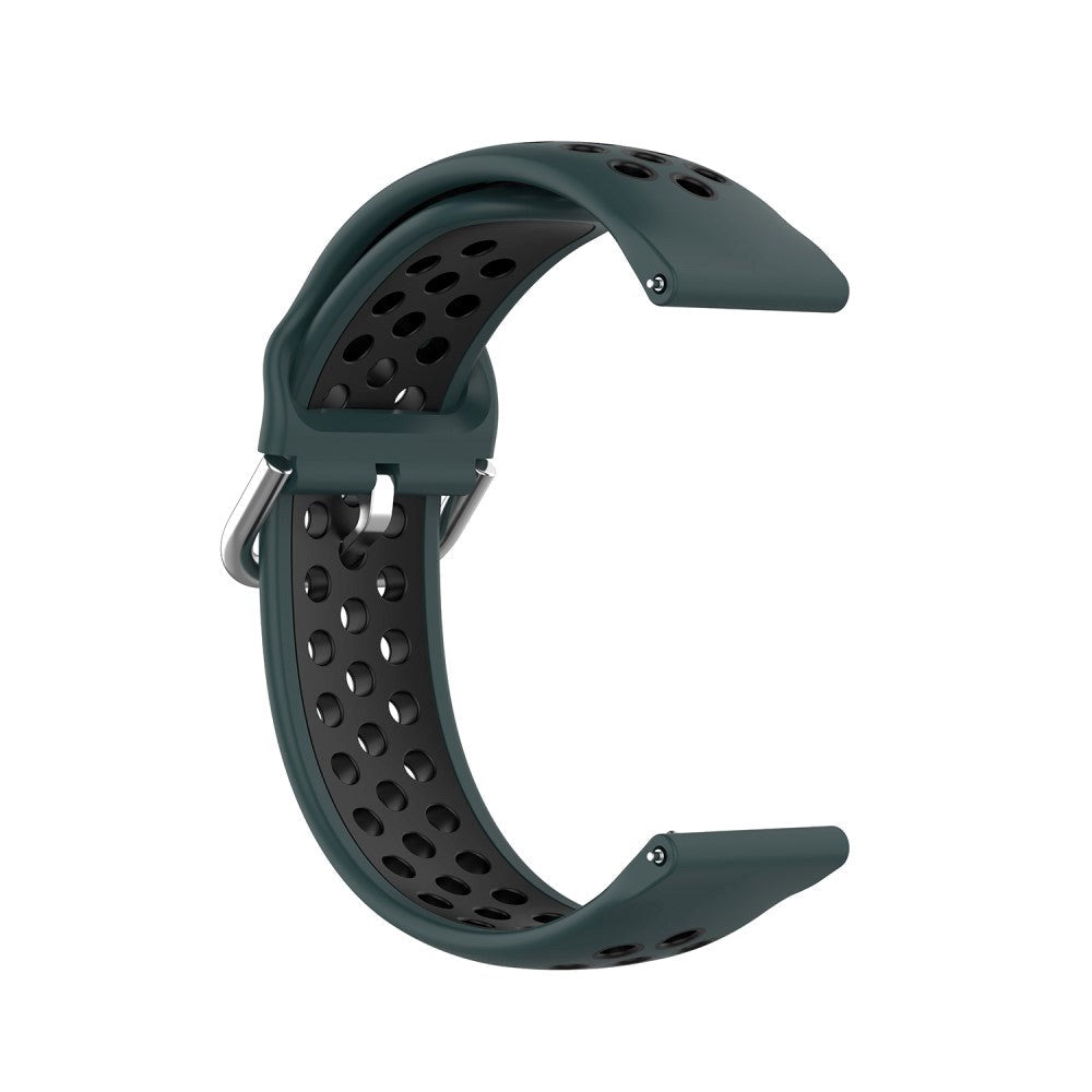 Universal Smartwatch Two-Color Silicone Strap (22mm) - Black / Dark Green