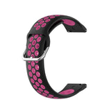 Universal Smartwatch Two-Color Silicone Strap (20mm) - Black/Pink