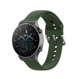 Smartwatch Buckle Silicone Strap (22mm) w. Buckle - Army Green - Size L