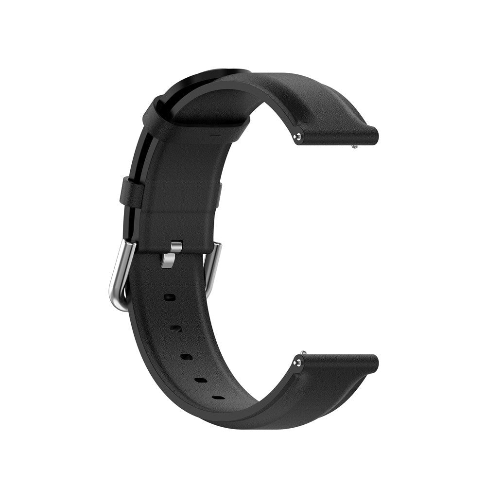 Universal Smartwatch Leather Strap (22mm) - Matte Black