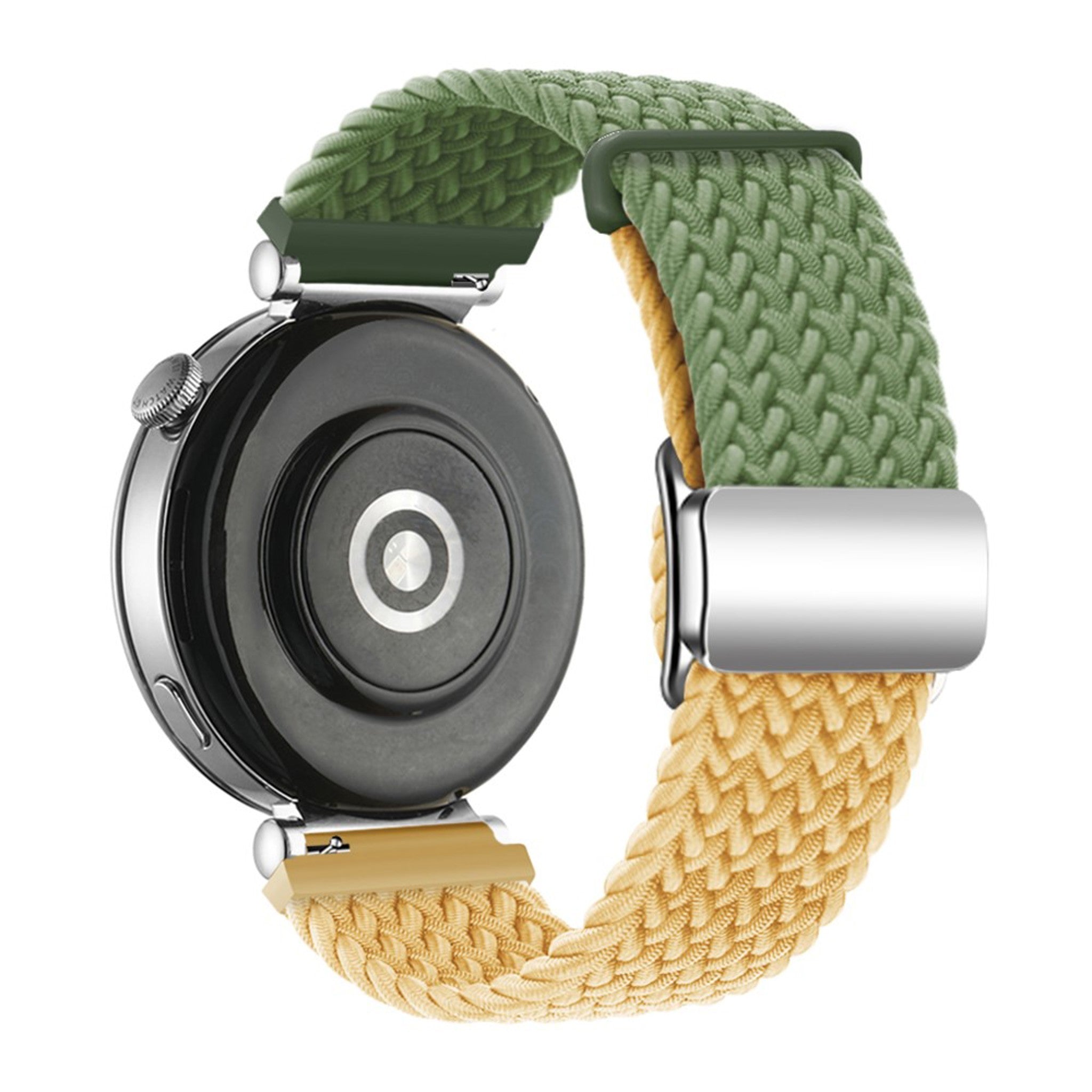 Universal 18mm EIDERWOOD Woven Watch Strap - Green / Yellow