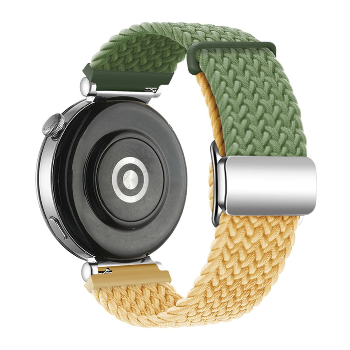 Universal 18mm EIDERWOOD Woven Watch Strap - Green / Yellow