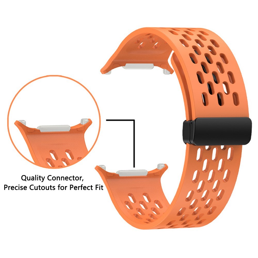 Samsung Galaxy Watch Ultra (47mm) Silicone Band with Holes & Magnetic Buckle - Orange