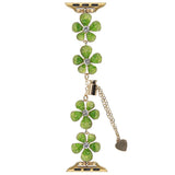 EIDERWOOD Apple Watch (38/40/SE/41/42mm) Flower Chain Strap - Gold / Green