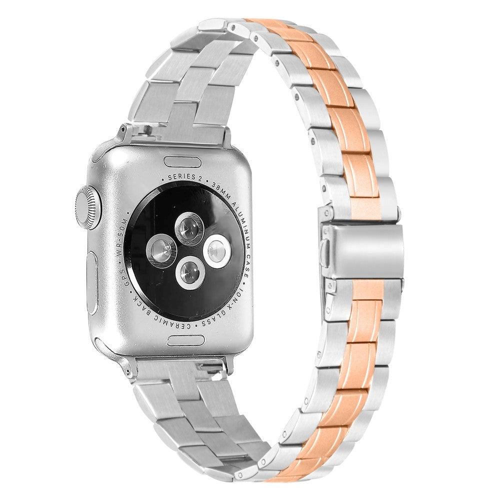 Apple Watch (42/44/SE/45/46/49mm) Two-Colour Stainless Steel Strap - Aluminium / Gold