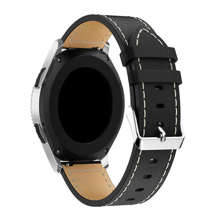 Universal Smartwatch 20mm Classic Leather Strap - Black