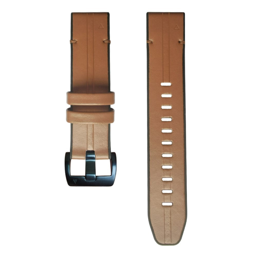 Universal Garmin 22mm QuickFit Leather & Silicone Strap - Light Brown