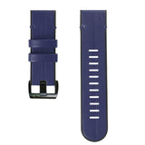 Universal Garmin Strap (26mm QuickFit) Leather & Silicone Strap - Blue