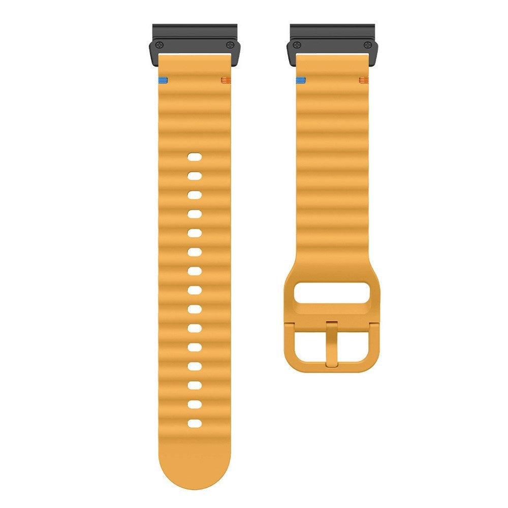 Universal Garmin 26mm QuickFit EIDERWOOD Wavy Silicone Strap - Yellow