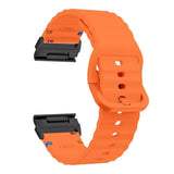 Universal Garmin 22mm QuickFit EIDERWOOD Wavy Silicone Strap - Orange