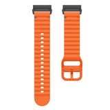 Universal Garmin 22mm QuickFit EIDERWOOD Wavy Silicone Strap - Orange