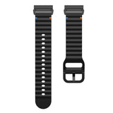 Universal Garmin 22mm QuickFit EIDERWOOD Wavy Silicone Strap - Black