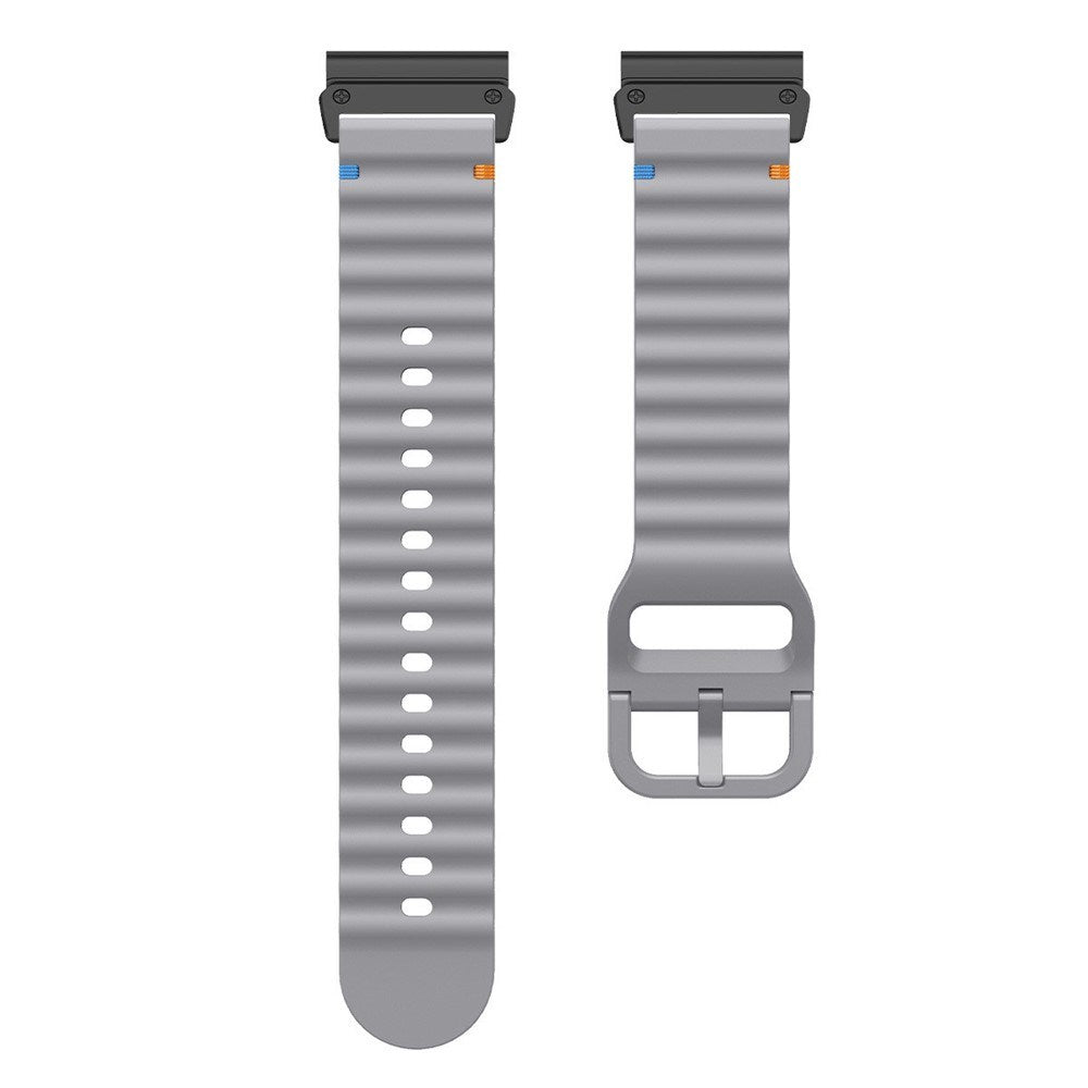 Universal Garmin 22mm QuickFit EIDERWOOD Wavy Silicone Strap - Dark Grey
