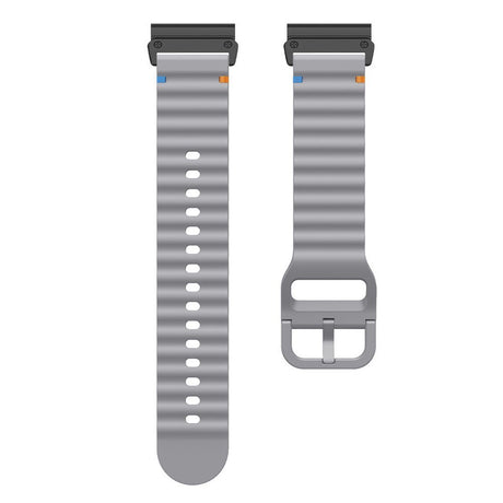 Universal Garmin 22mm QuickFit EIDERWOOD Wavy Silicone Strap - Dark Grey