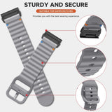 Universal Garmin 22mm QuickFit EIDERWOOD Wavy Silicone Strap - Dark Grey