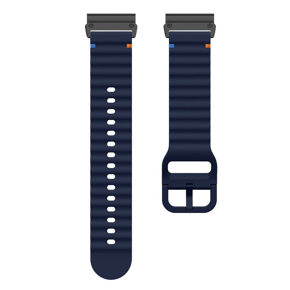 Universal Garmin 22mm QuickFit EIDERWOOD Wavy Silicone Strap - Blue