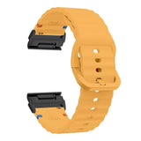 Universal Garmin 22mm QuickFit EIDERWOOD Wavy Silicone Strap - Yellow