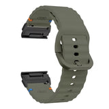 Universal Garmin 22mm QuickFit EIDERWOOD Wavy Silicone Strap - Green