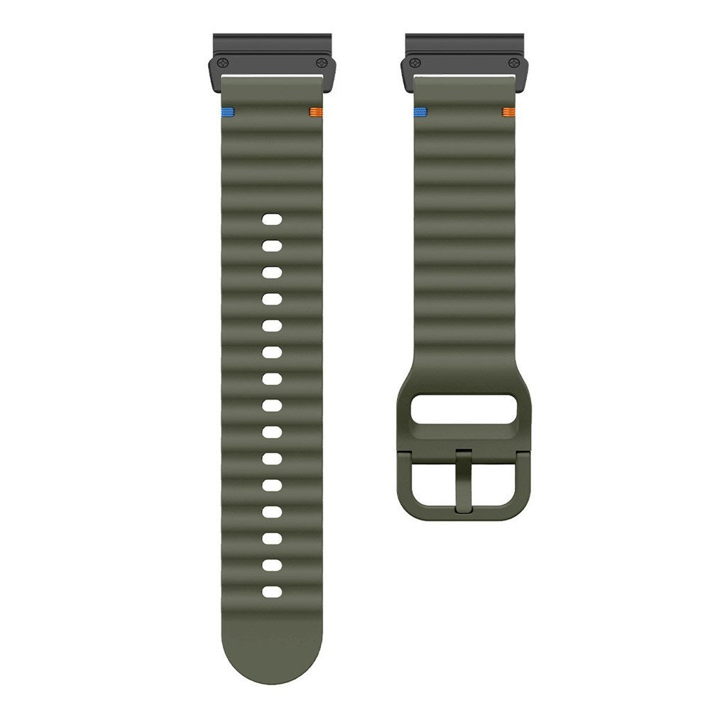 Universal Garmin 22mm QuickFit EIDERWOOD Wavy Silicone Strap - Green