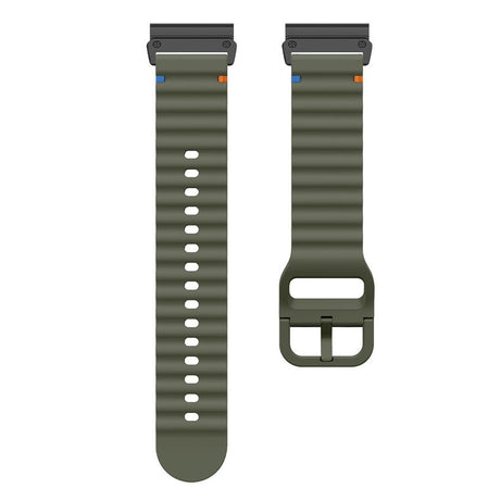 Universal Garmin 22mm QuickFit EIDERWOOD Wavy Silicone Strap - Green