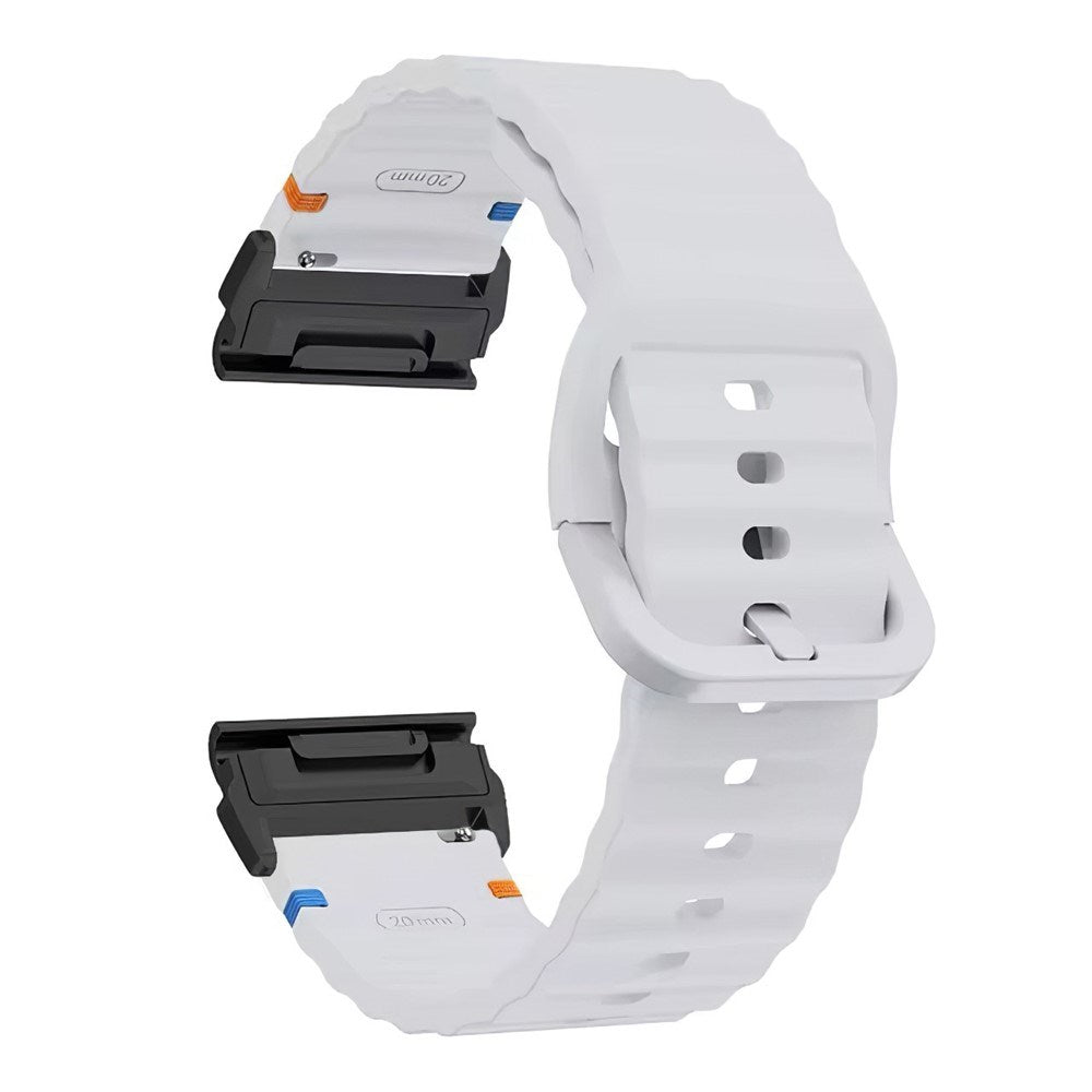 Universal Garmin 22mm QuickFit EIDERWOOD Wavy Silicone Strap - Grey