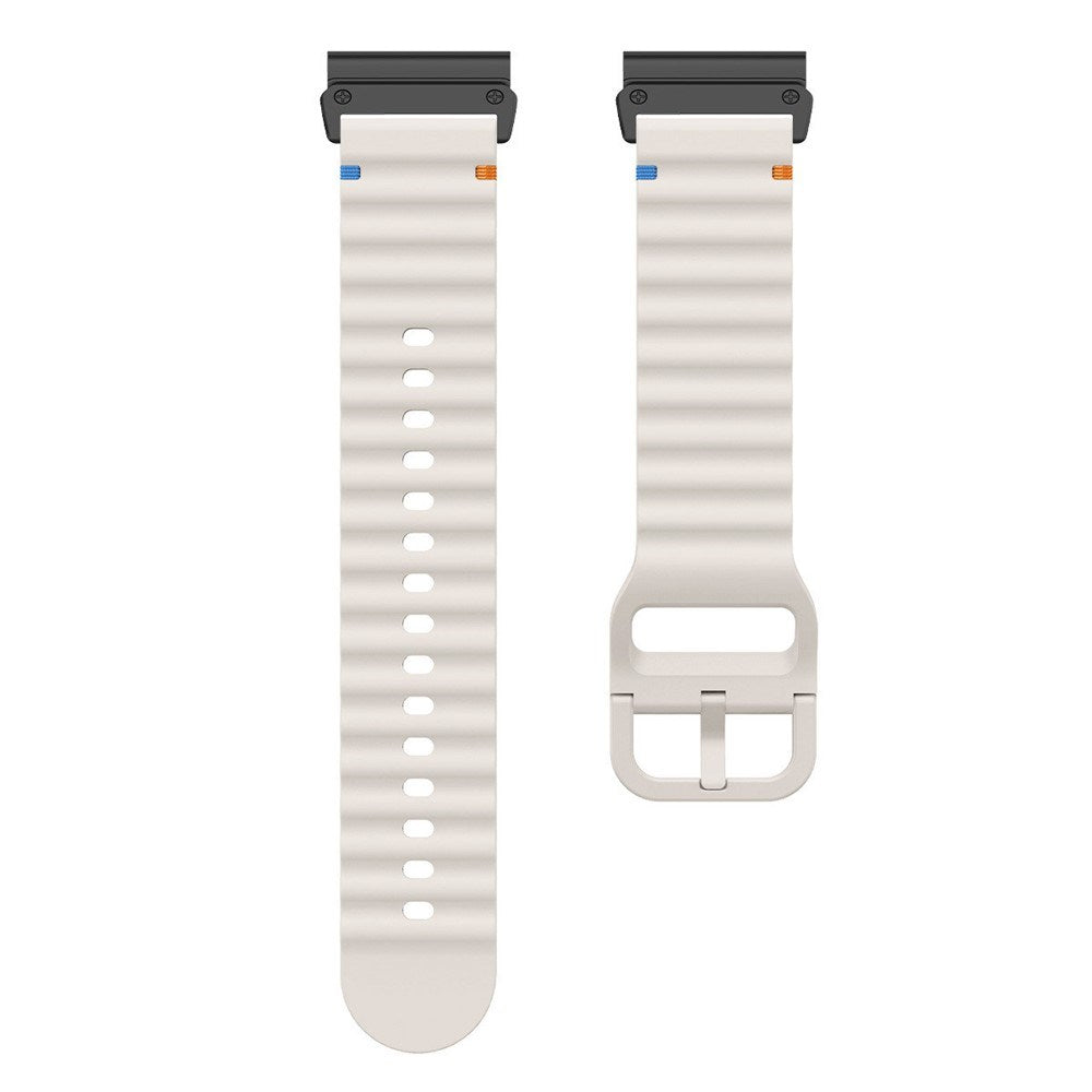 Universal Garmin 22mm QuickFit EIDERWOOD Wavy Silicone Strap - Beige