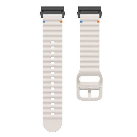 Universal Garmin 22mm QuickFit EIDERWOOD Wavy Silicone Strap - Beige